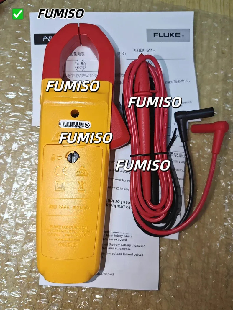 1 pcs Fluke 302+ AC Current AC/DC Voltage Digital Clamp Meter with Carrying Case