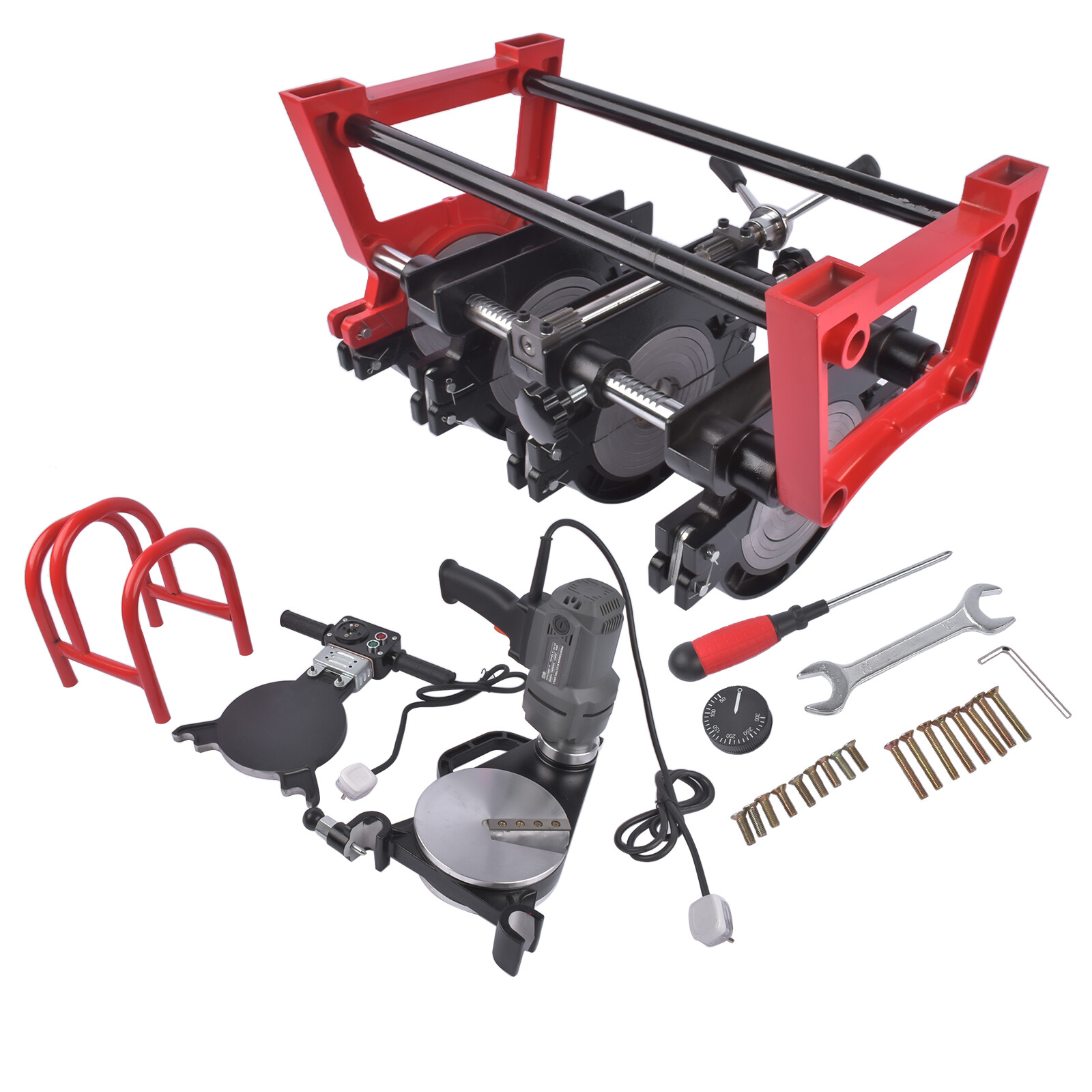 1x Manual Piping Pipe Fusion Welder 4 Clamps PE PP PB PVDF HDPE 63-160MM 300°c