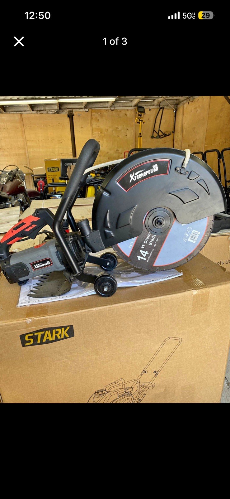XtremepowerUS Stark 14″ Electric Handheld Cut-Off Saw, Max 14″ Blade