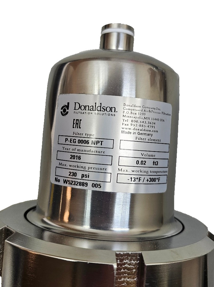 Donaldson 1C075051-63 Filter Housing P-EG 0006 NPT 1.4301 230PSI -13…300*F New