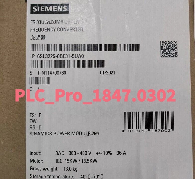 1PCS Brand New SIEMENS 6SL3225-0BE31-5UA0 6SL3 225-0BE31-5UA0 Fast delivery