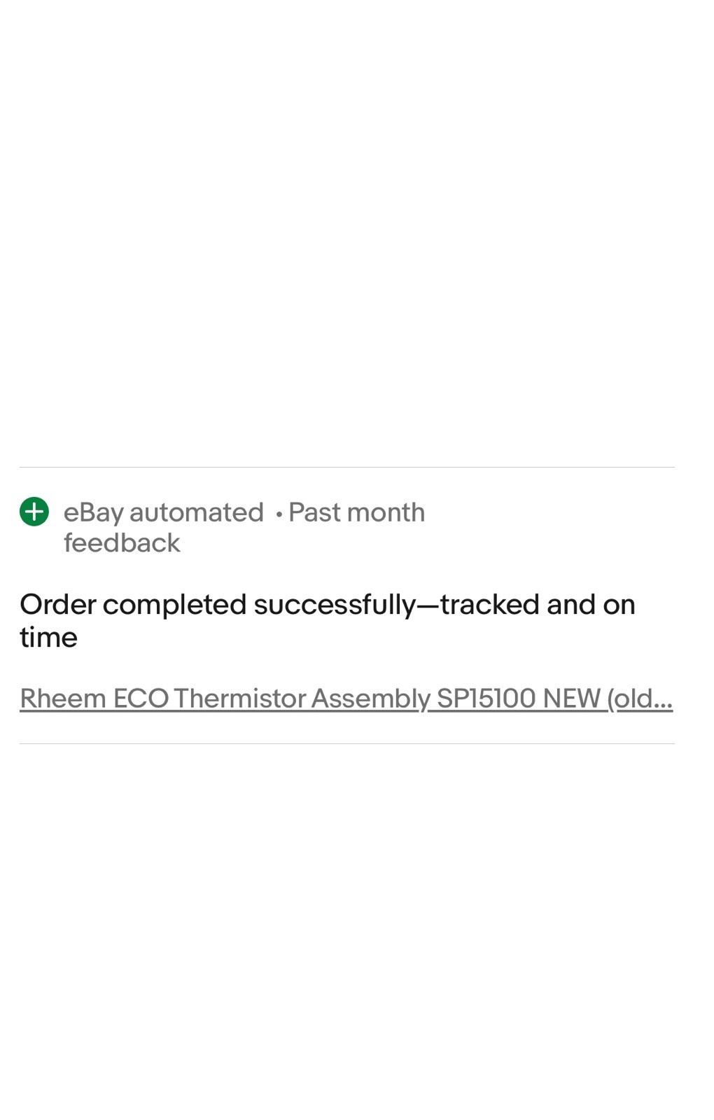 Rheem ECO Thermistor Assembly SP15100 NEW (old stock) Qty-1 Free Same Day Ship!