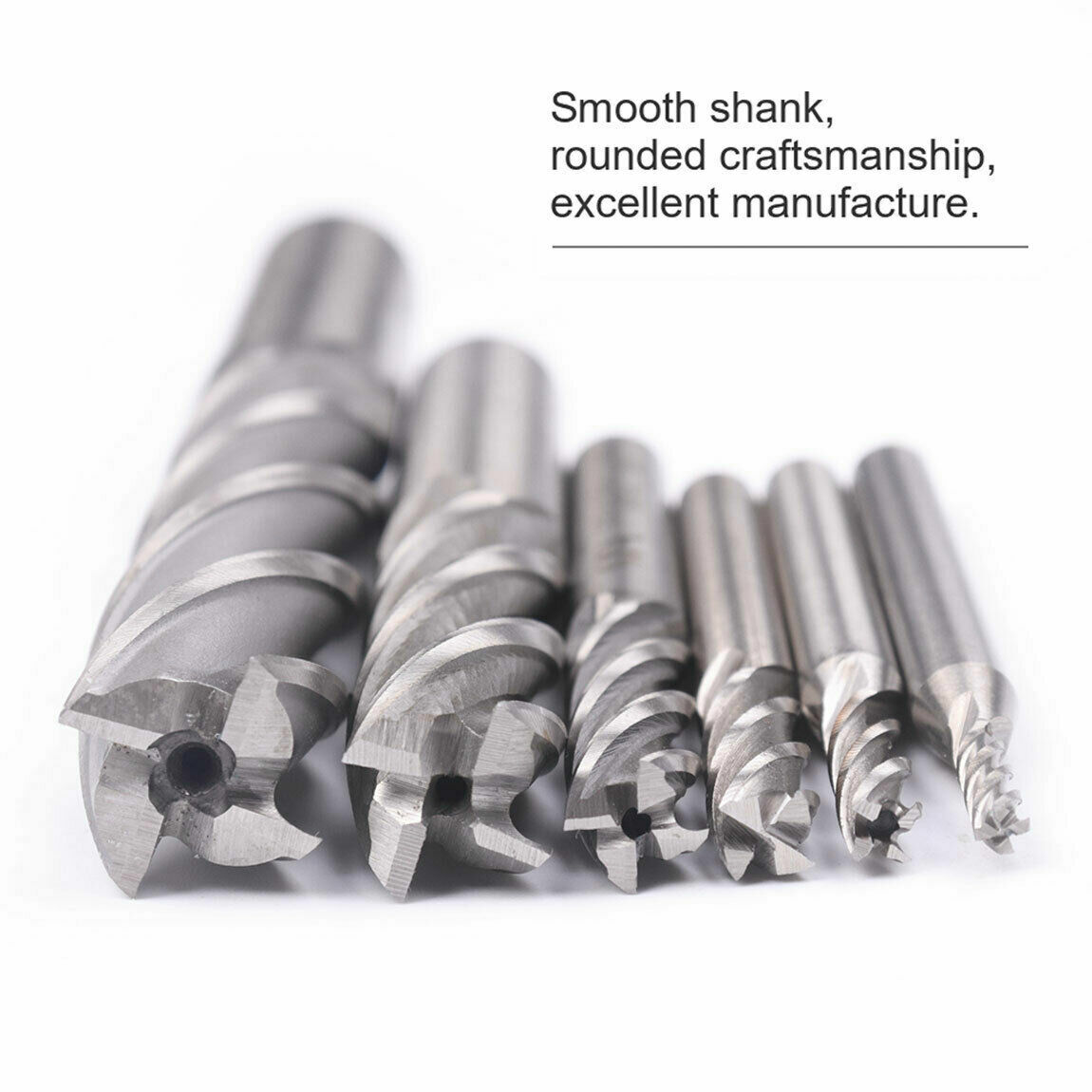 6pc HSS CNC 4 Flute Spiral Bit End Mill Cutter 1/8 3/16 1/4 5/16 5/8 1/2″ in US