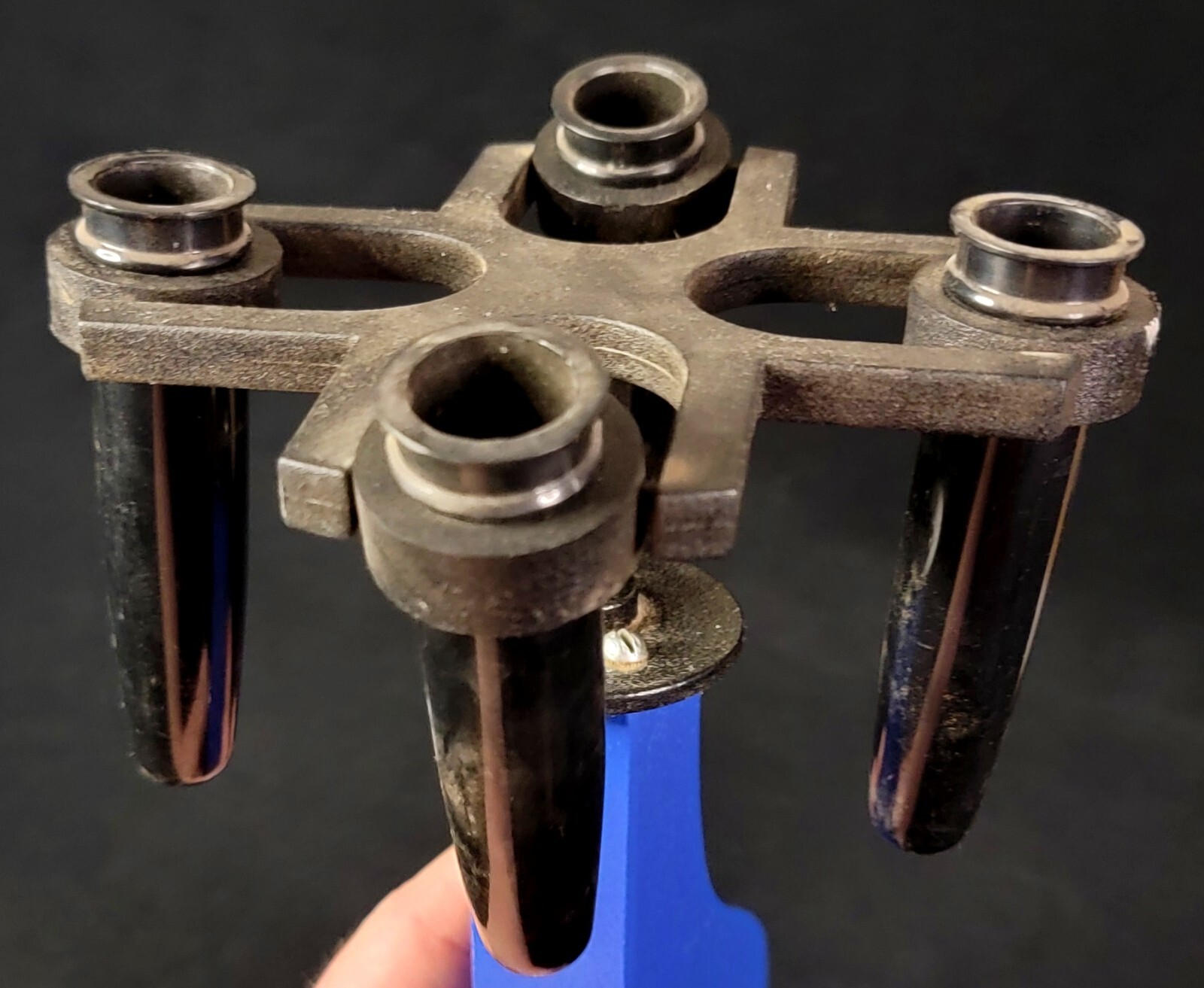 Hand Powered 4 Tube Mechanical Centrifuge w 15 ml Glass Tubes