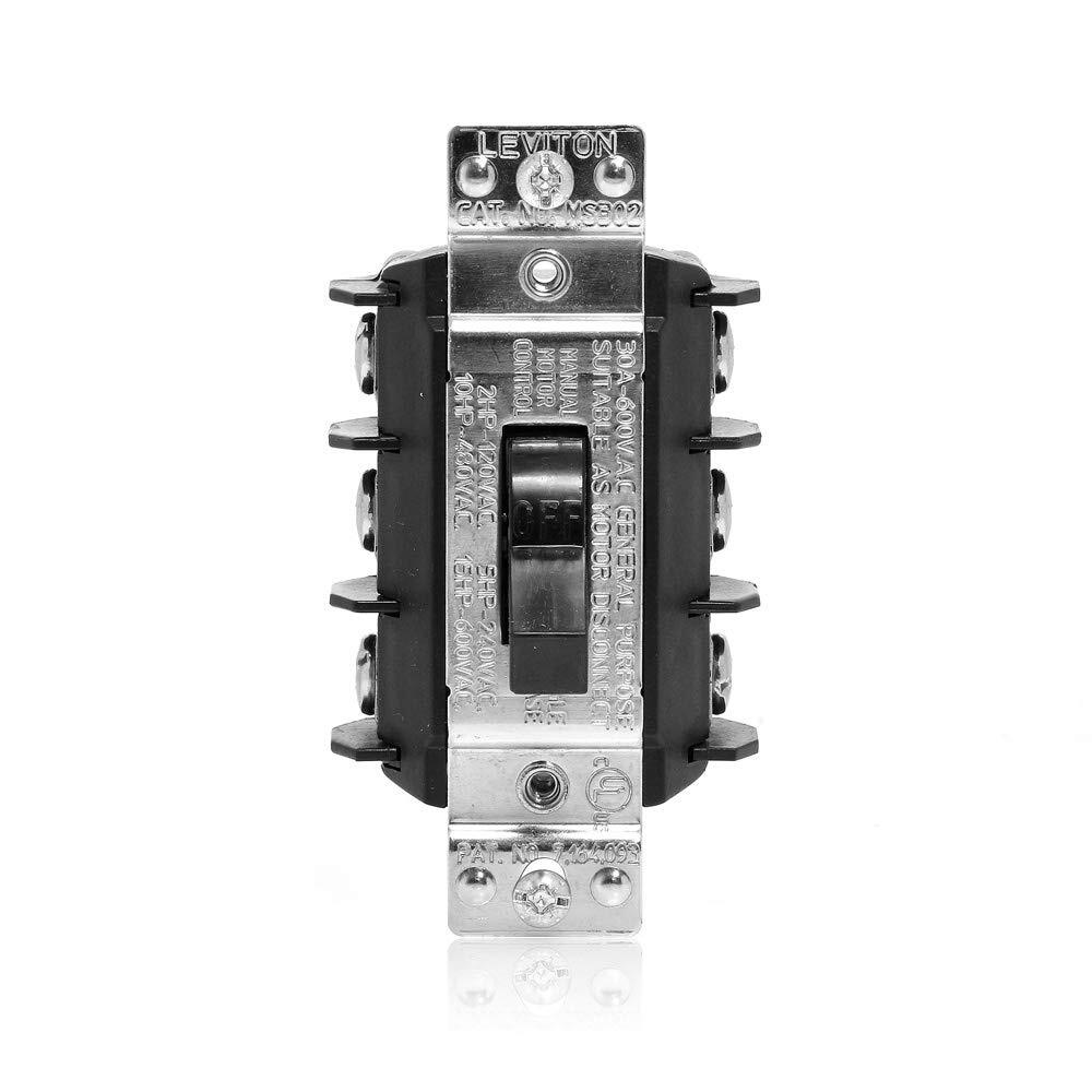 Leviton MS303-DS 30 Amp 600 Volt Three-Pole Three Phase AC Motor Starter Suit…