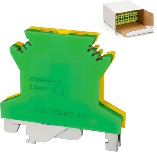 10 Pcs USLKG2.5 DIN Rail Mounted Terminal Block