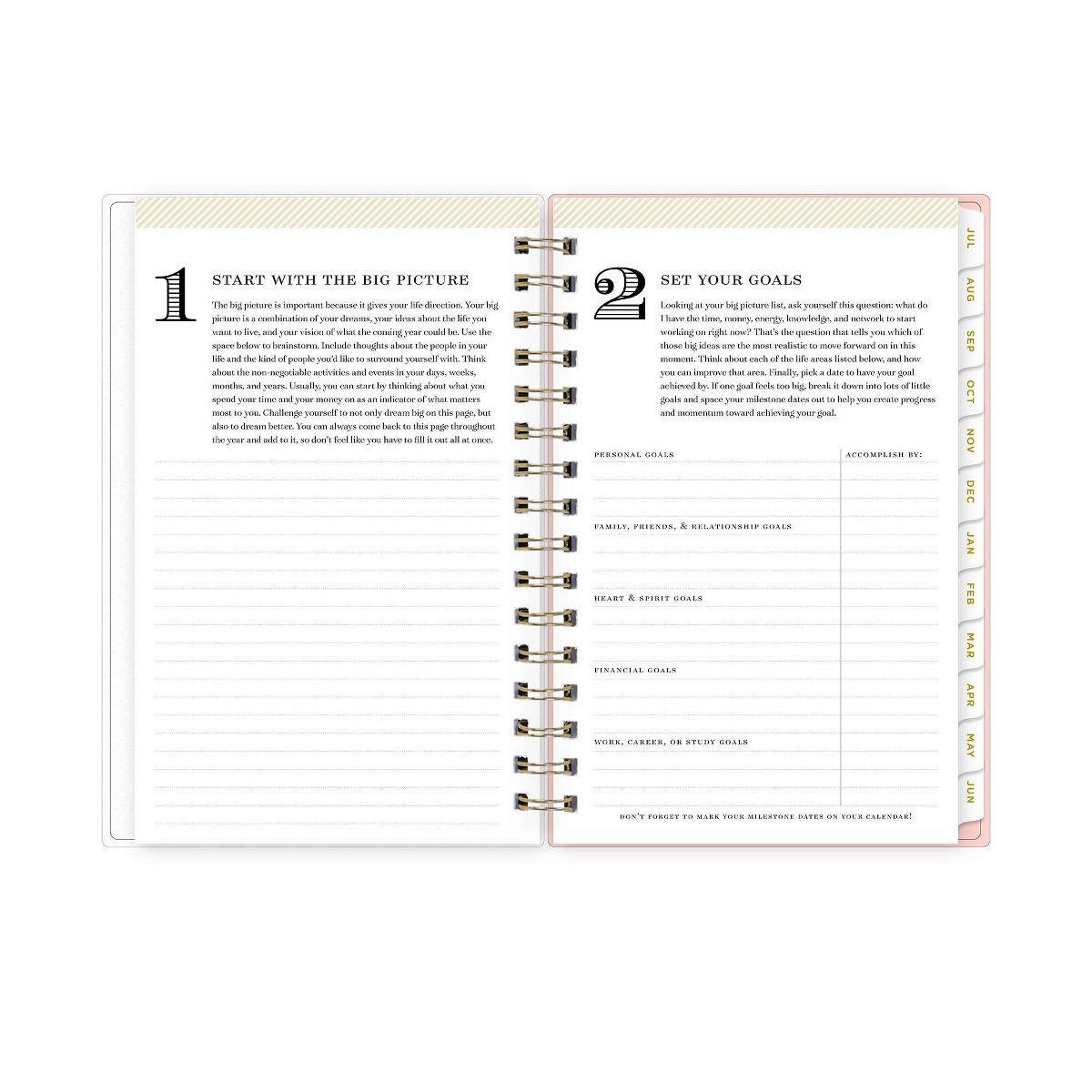Day Designer 5″x8″ 2026-2027 Planner Fiona Blush Daily/Monthly Safety Wirebound