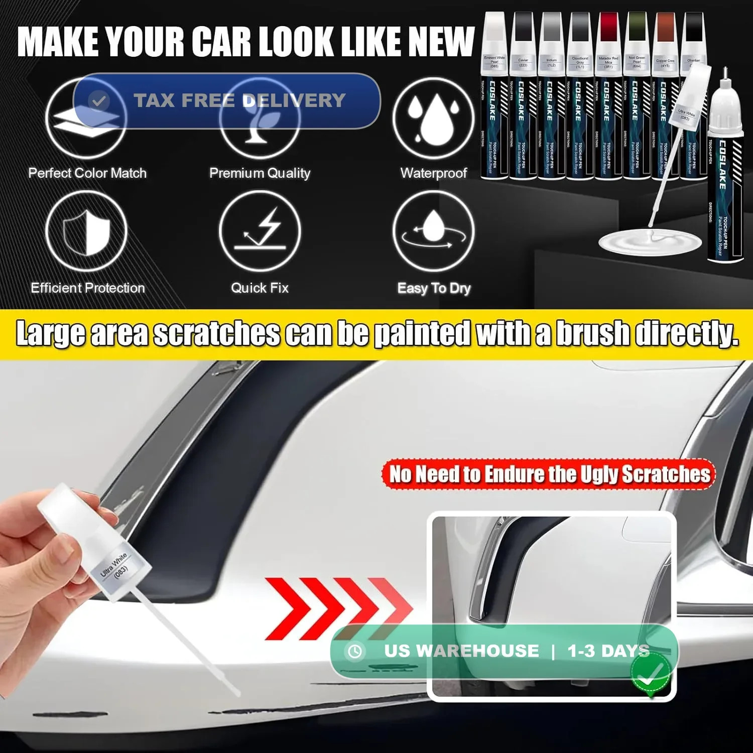 Touch Up Paint Kit For Lexus 1J7 Atomic Silver Metallic Scratch Repair Kit FAST