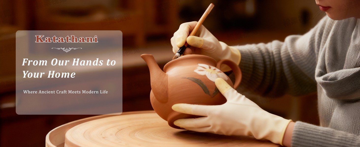 Ceramic Teapot 30 oz, Under-Glaze Hand-Painted Porcelain Tea Pot for Blooming