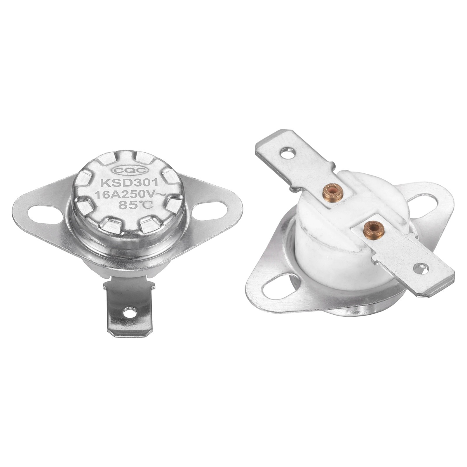 2Pcs KSD301 Thermostat 85°C/185°F 16A 250V Normally Closed N.C Switch, Ceramic