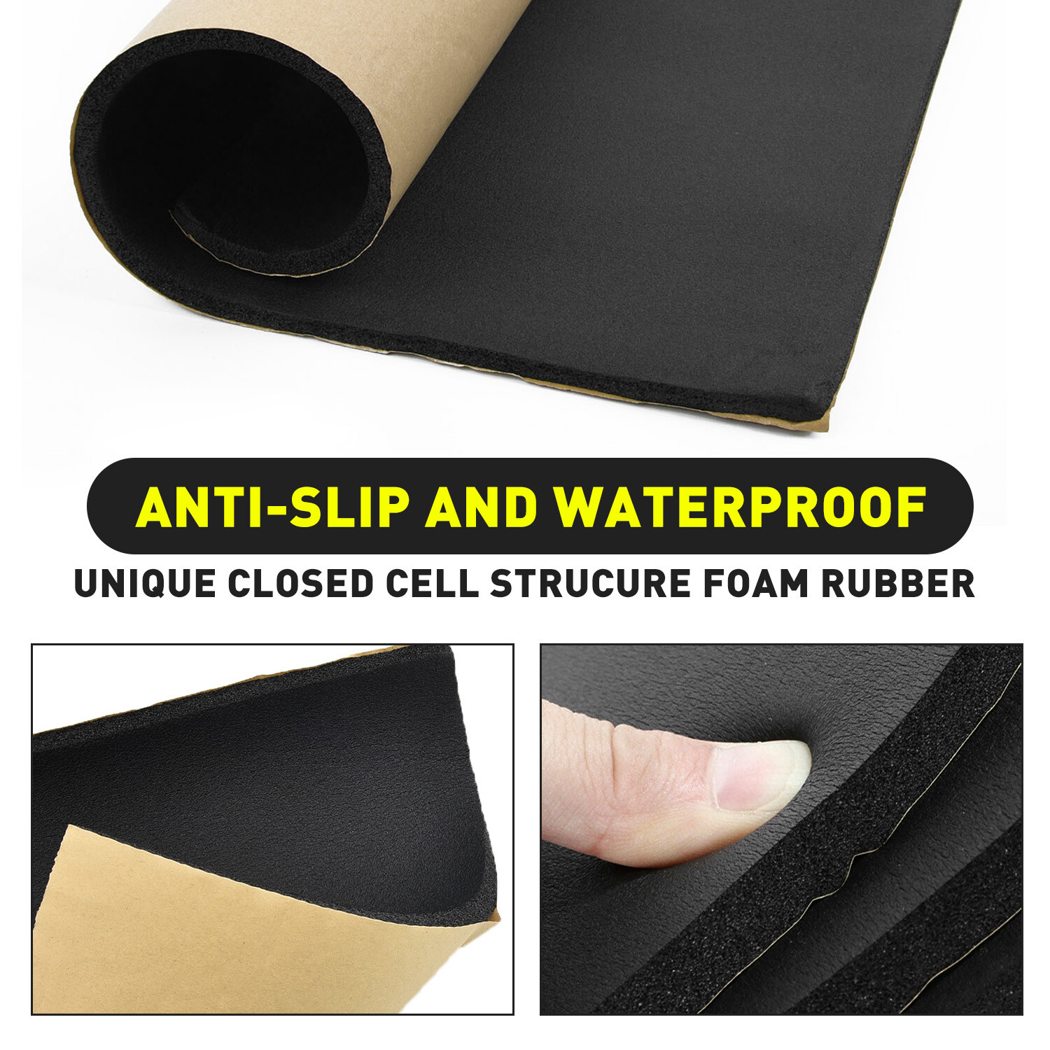 2Roll 59″x12″ Self-Adhesive Sound Insulation Acoustic Foam, Sound Proof Padding