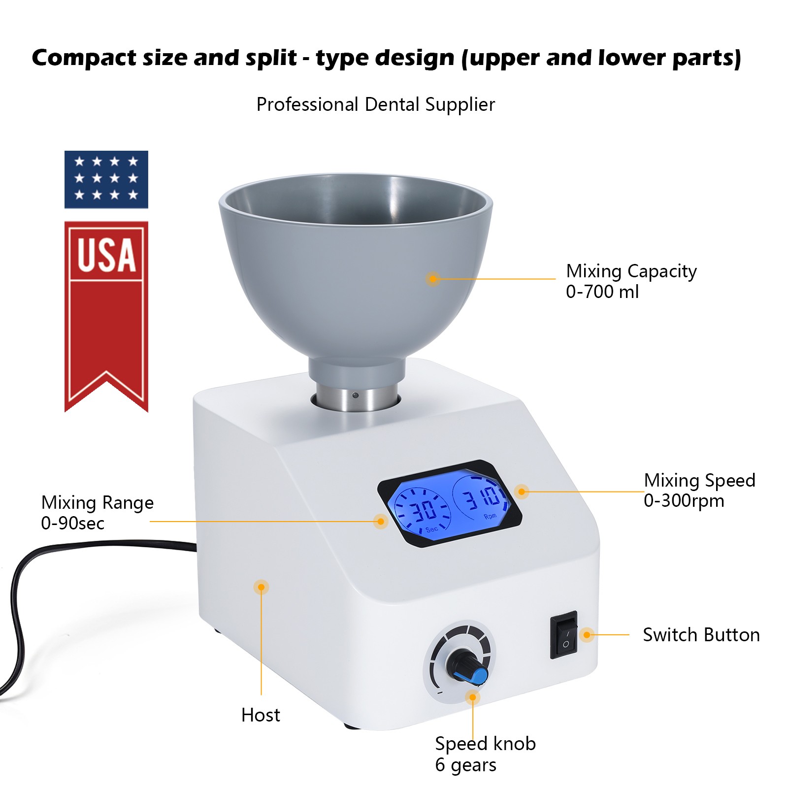 High-End Dental Printing Die Mixer Machine Alginate Dentistry Tools
