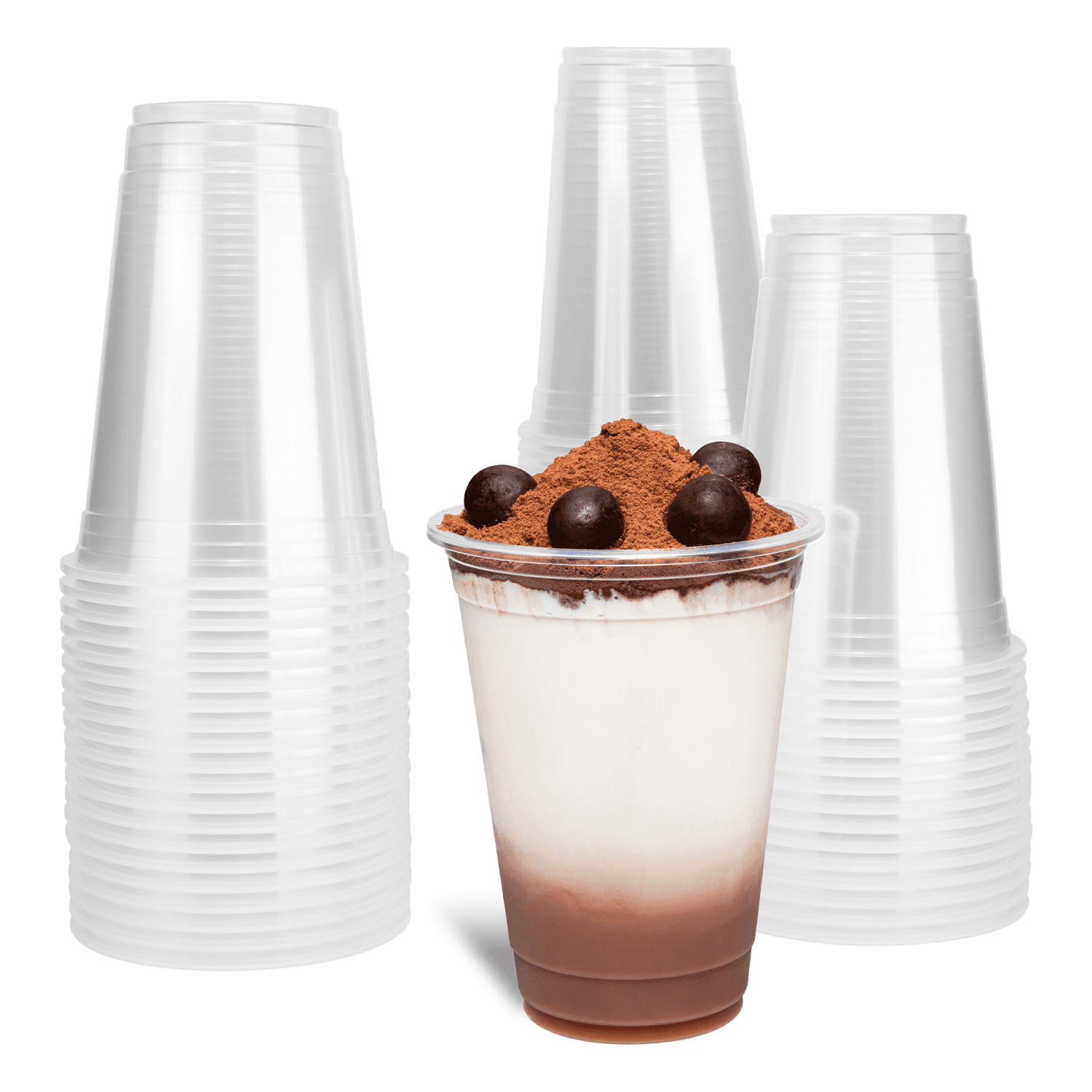 Karat 16oz PP Plastic U-Rim Cold Cups (95mm) – 2,000 ct, C1011 (Karat)