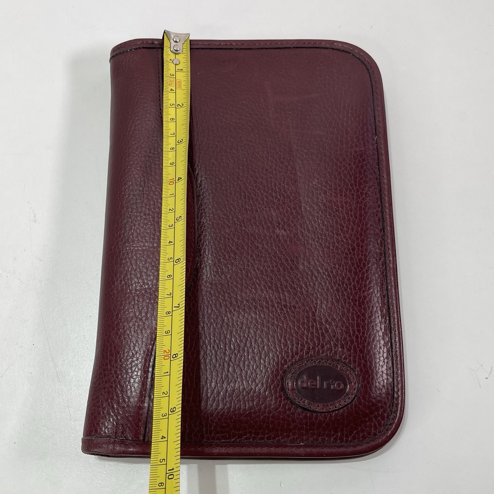 Vintage Del Rio Leathers Planner Organizer Burgundy Leather Notepad 10×6»