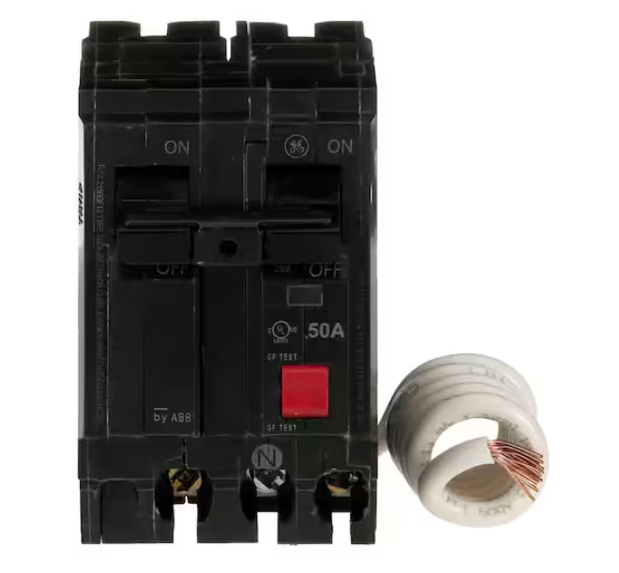 GE 50 Amp 240-Volt Double Pole Ground Fault Breaker with Self-Test THQL2150GFT2P