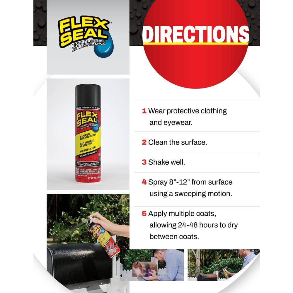 Flex Seal Clear 14 oz. Aerosol Liquid Rubber Sealant Coating Sealing Cracks