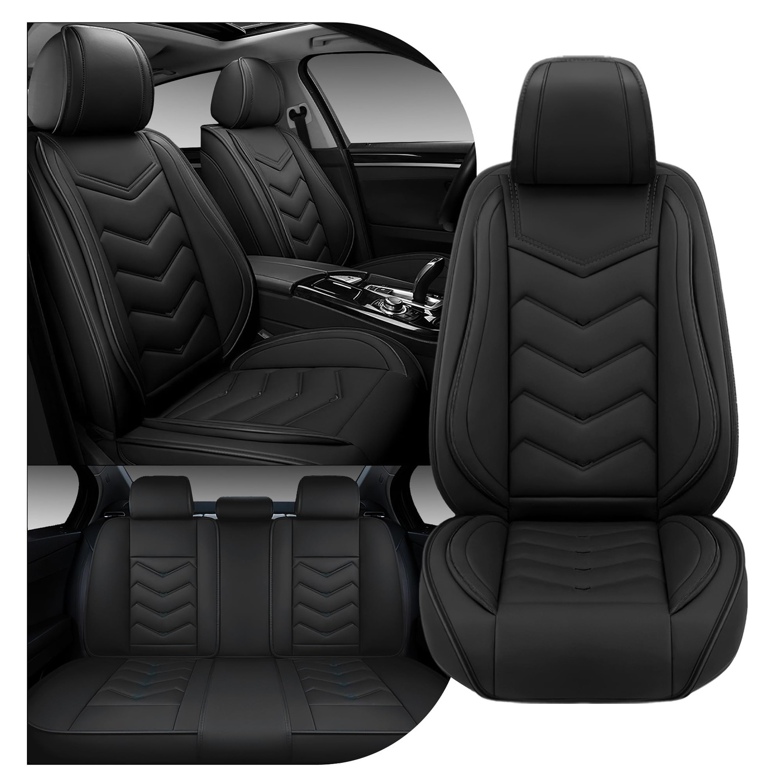 Mazda2 2011-2014 Car Seat Covers Nappa Leather 5-Seat Pure Black