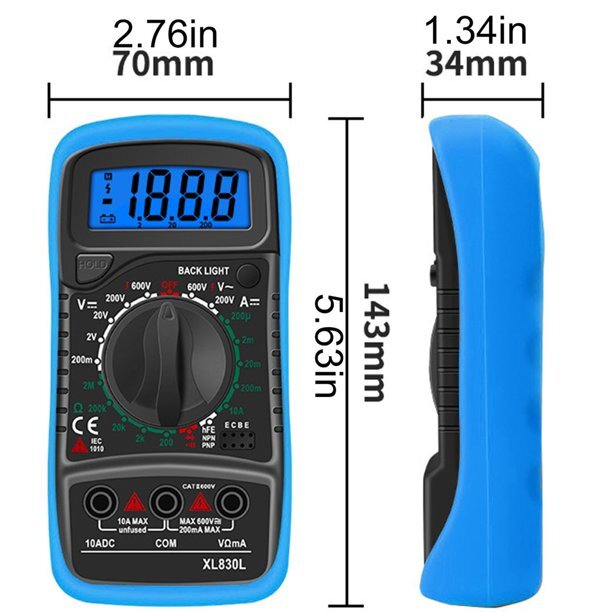 Digital Voltmeter Ammeter Ohmmeter Multimeter Volt AC DC Tester Meter US Seller