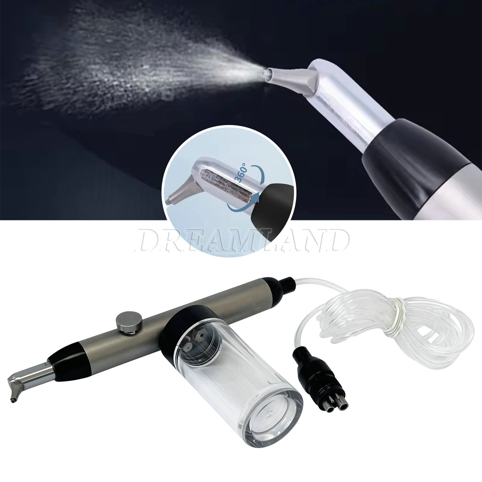 Dental Aluminum Oxide Micro blaster Air Abrasion Microetcher Sandblaster 4 Holes