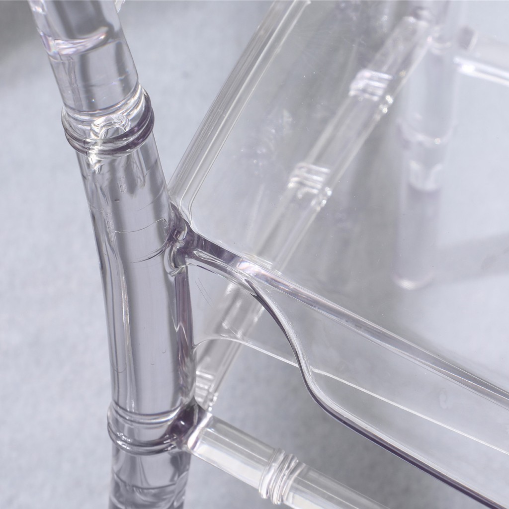 Set of 3 Acrylic Event Chair with Cushion for Wedding – No Assembly Required.