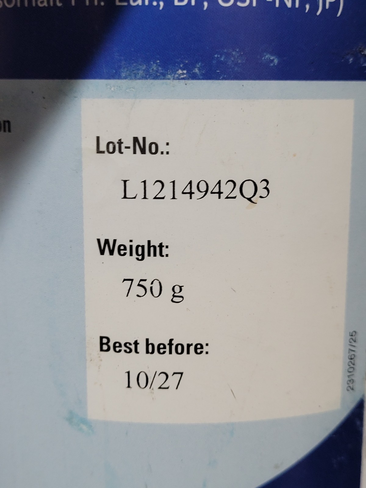 Beneo GalenIQ801 Galen IQ 750g Expires 10/2027