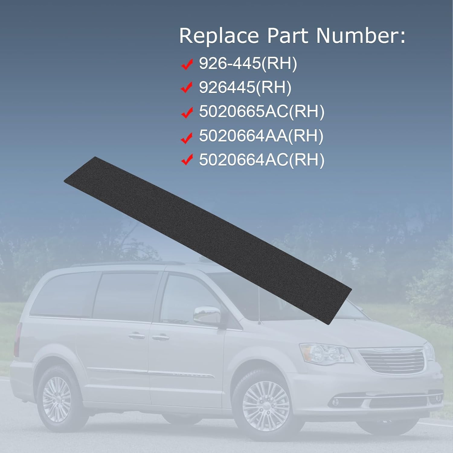 926-445 Right B-Pillar Door Trim for 2008-2020 Dodge Grand Caravan Chrysler T&C