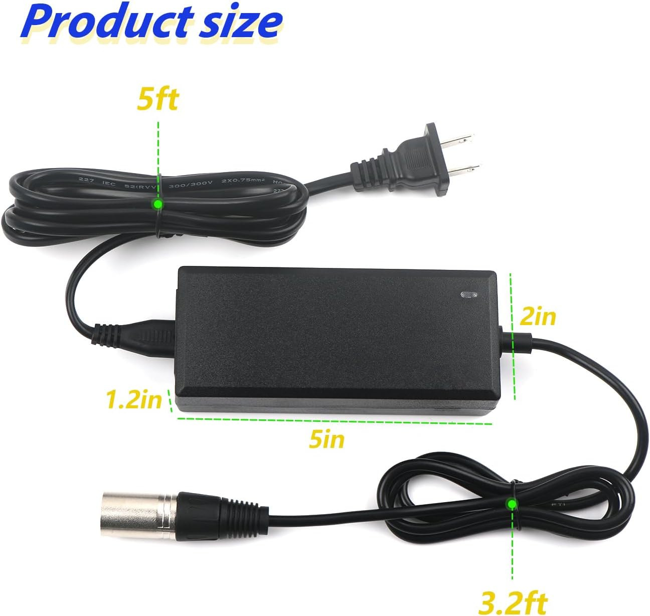 29.4V2A 3 pin XLR Charger Replacement for Lithium Battery Charging and Vacuum Cl