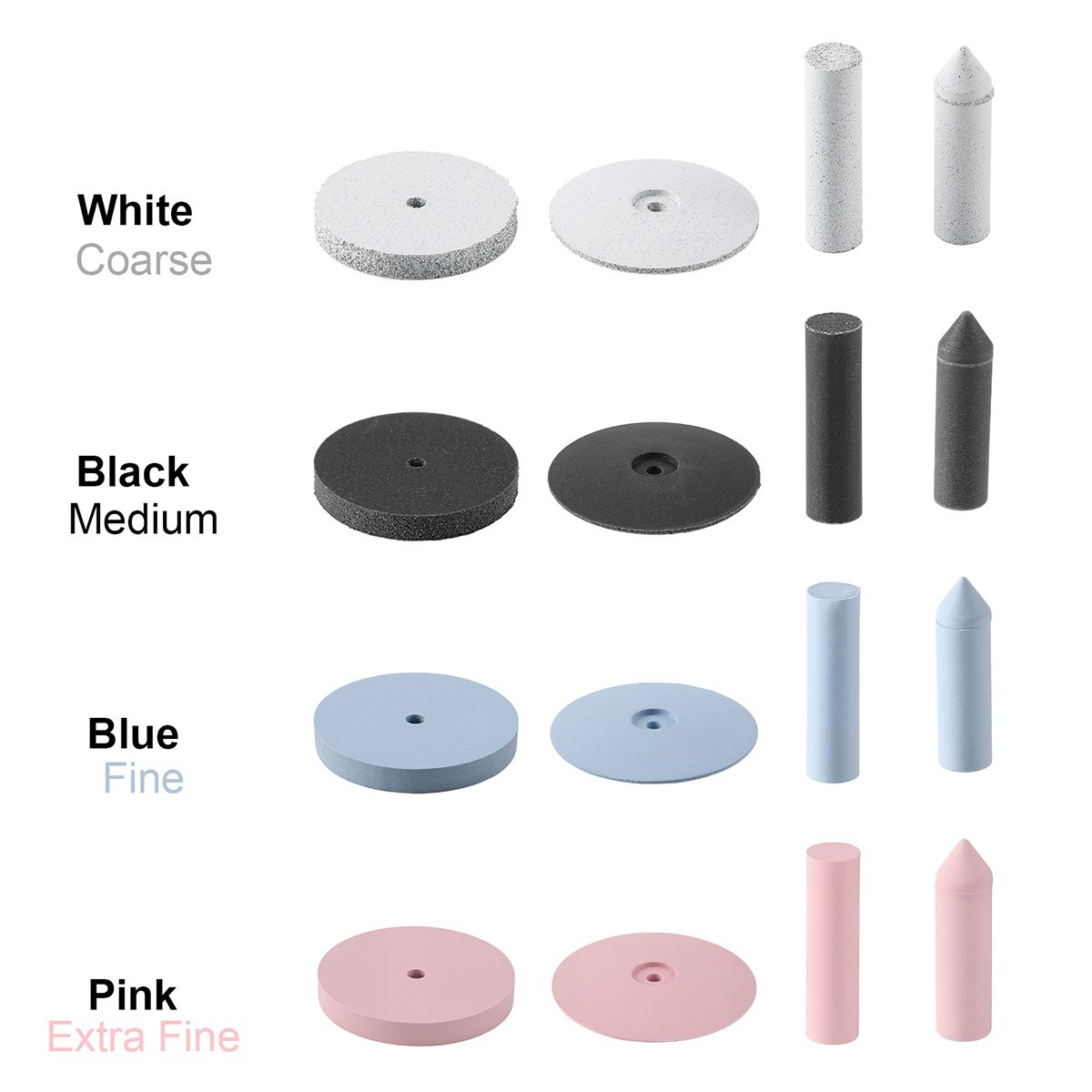 20Pc Dental Lab Silicone polishing Wheel Point HP2.35mm For Low Speed Handpiece