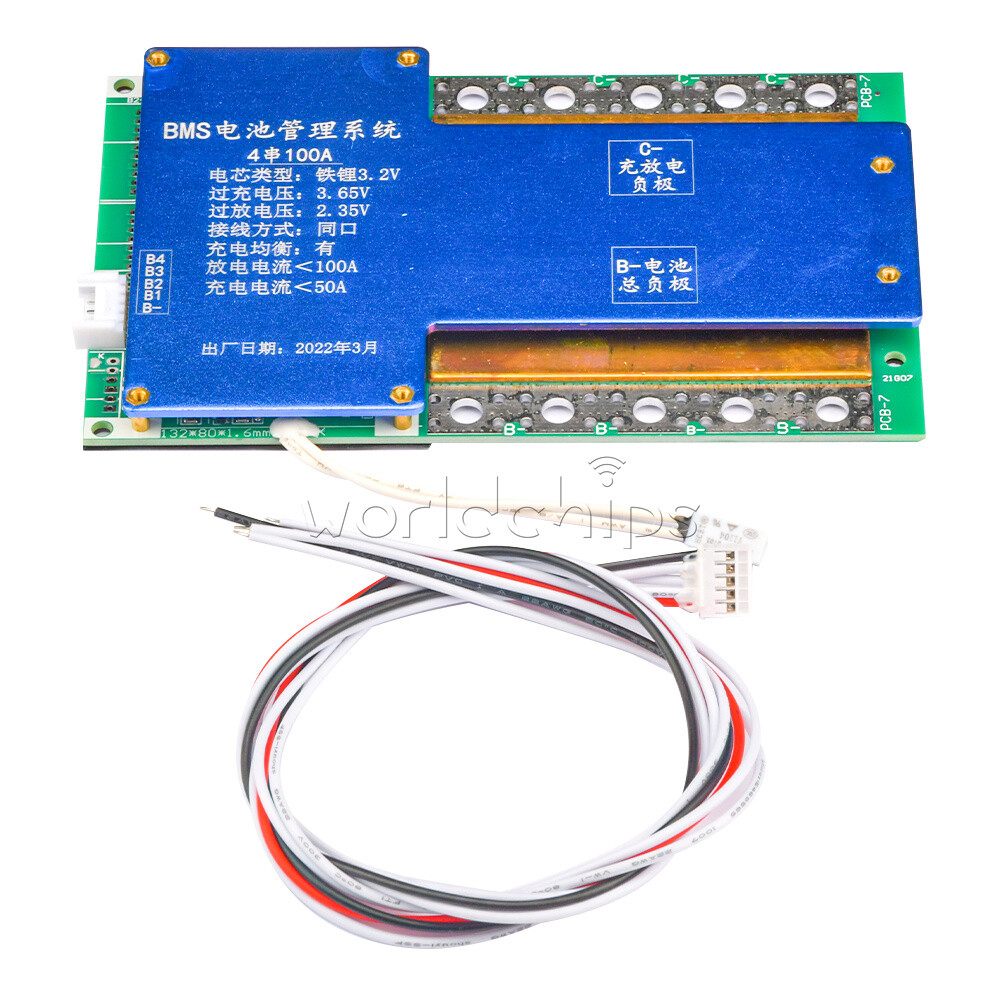 4S 14.6V LiFePO4 Balanced Charging Protection Board 100A/150A/200A Temp Control