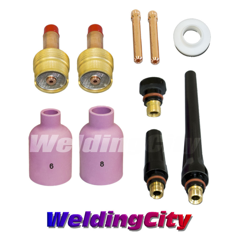 WeldingCity® Large Gas Lens Kit 3/32″ TIG Welding Torch 17/18/26 T18 | US Seller