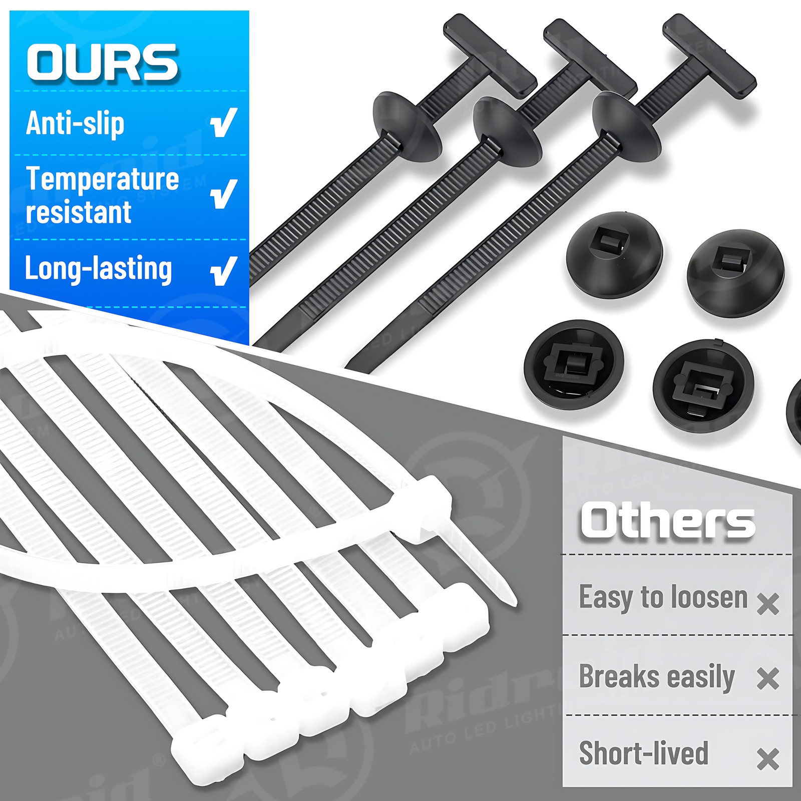 50-500pcs Nylon Universal Cable Tie Buckle Heavy Duty Self-Locking Free Shipping