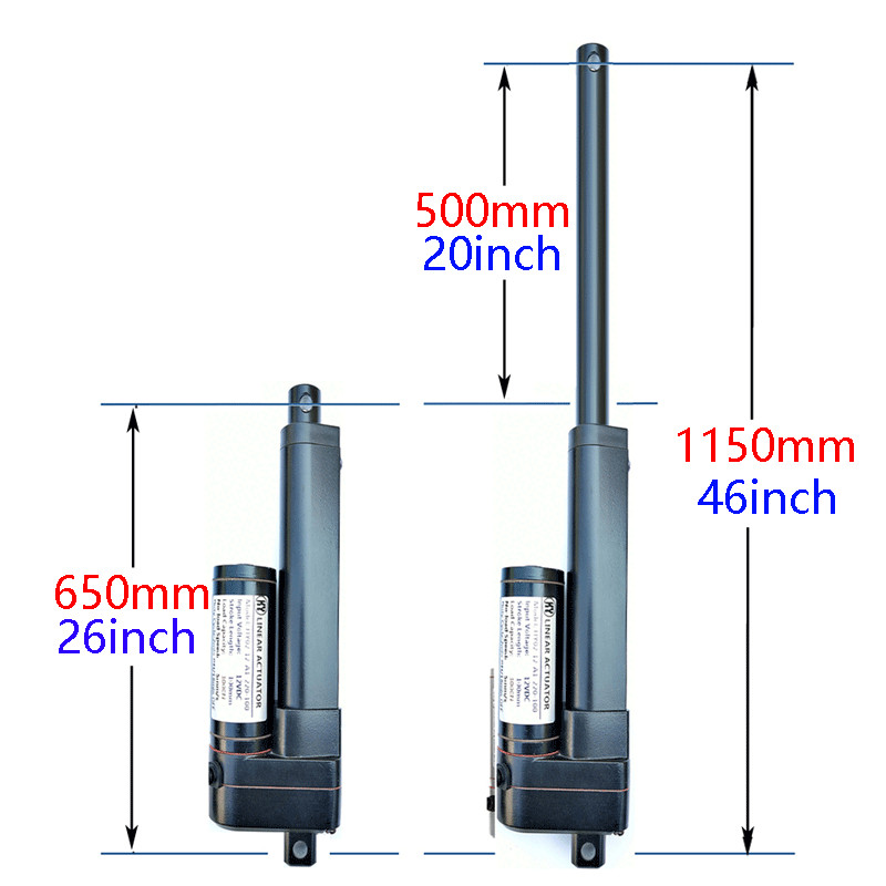 12V Linear Actuator with Remote IP65 Waterproof Stroke 2″~40″ 6inch 8inch 1000MM