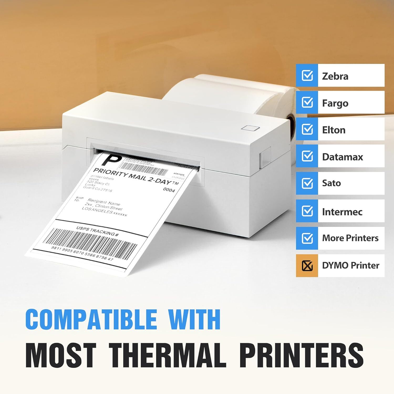 4″x6″ Direct Thermal Shipping Labels 500/450/250 Roll For Zebra Eltron Printers