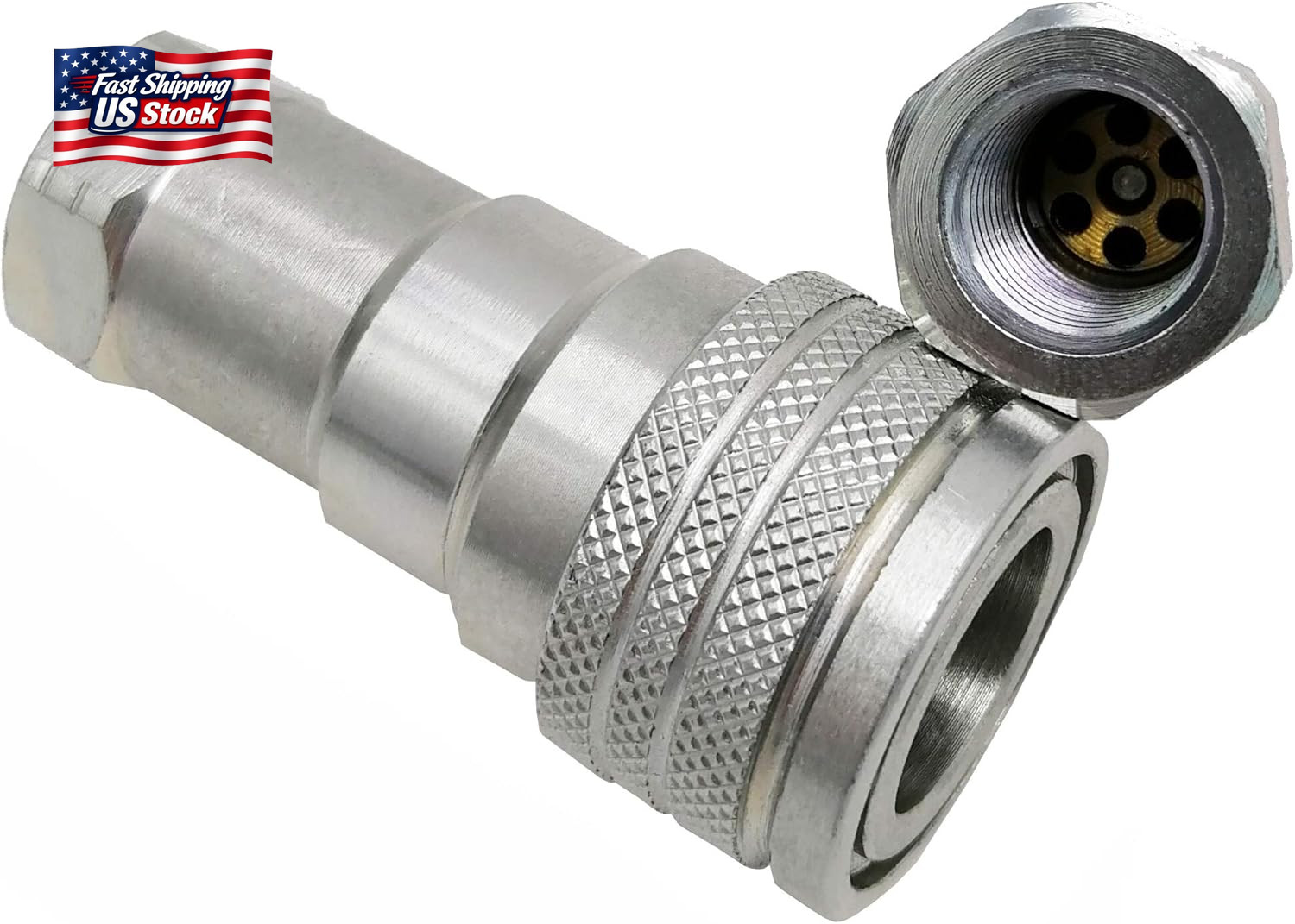 ISO 7241-B 1/4 Inch NPT Quick Disconnect Hydraulic Coupler/Coupling (2 Set)