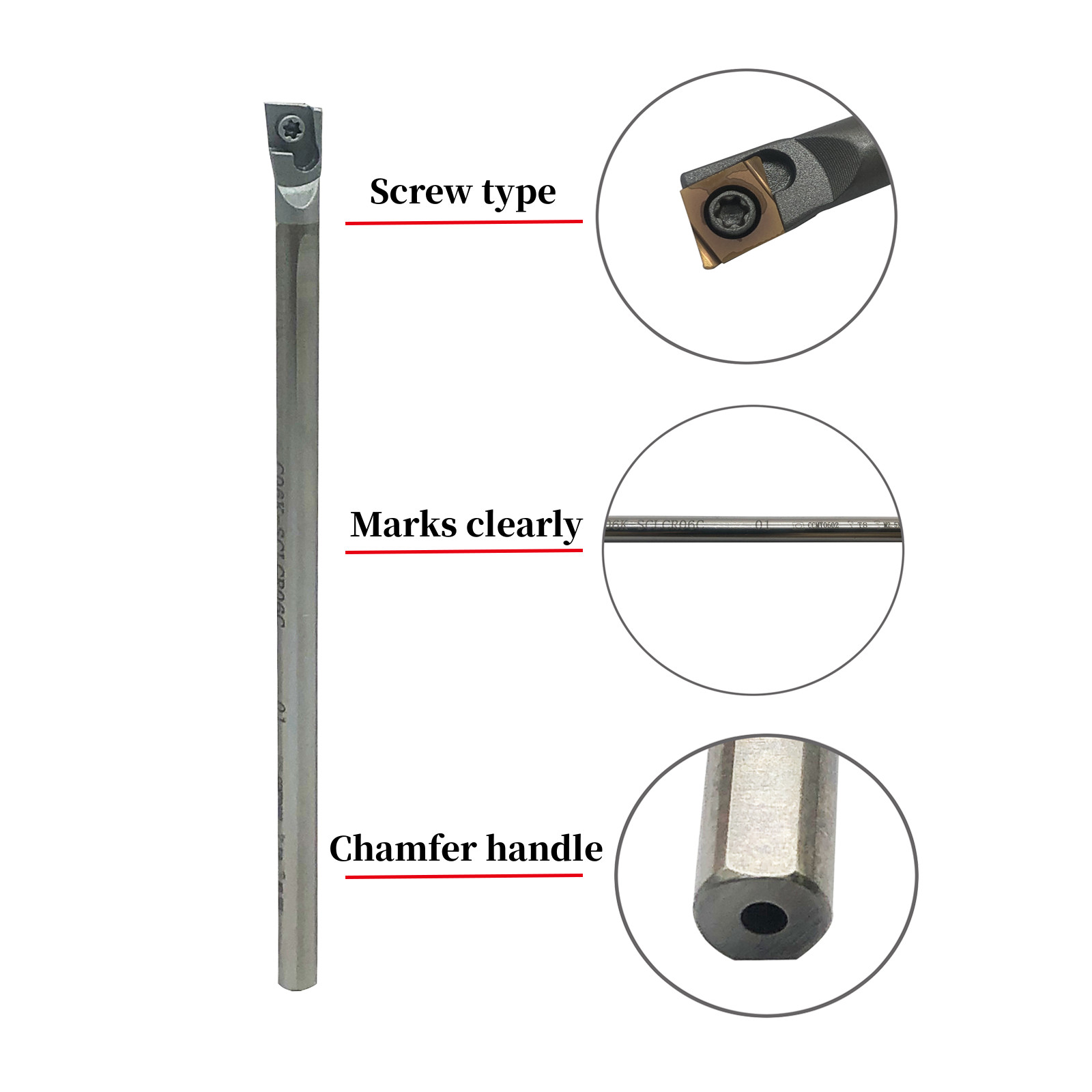 SOLID CARBIDE C06K-SCLCR06 INDEXABLE LATHE BORING BAR 6 MM SHANK