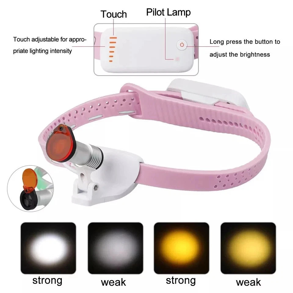 Dental Medical 5W LED Wireless Ultra-light Head Light ENT Headband Headlight
