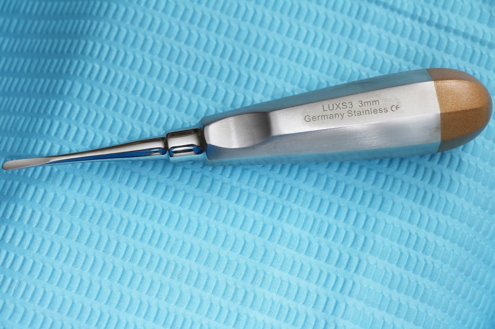 GERMAN 3MM STRAIGHT DENTAL SURGERY EXTRACTING EXTRACTION LUXATING ELEVATOR-GOLD