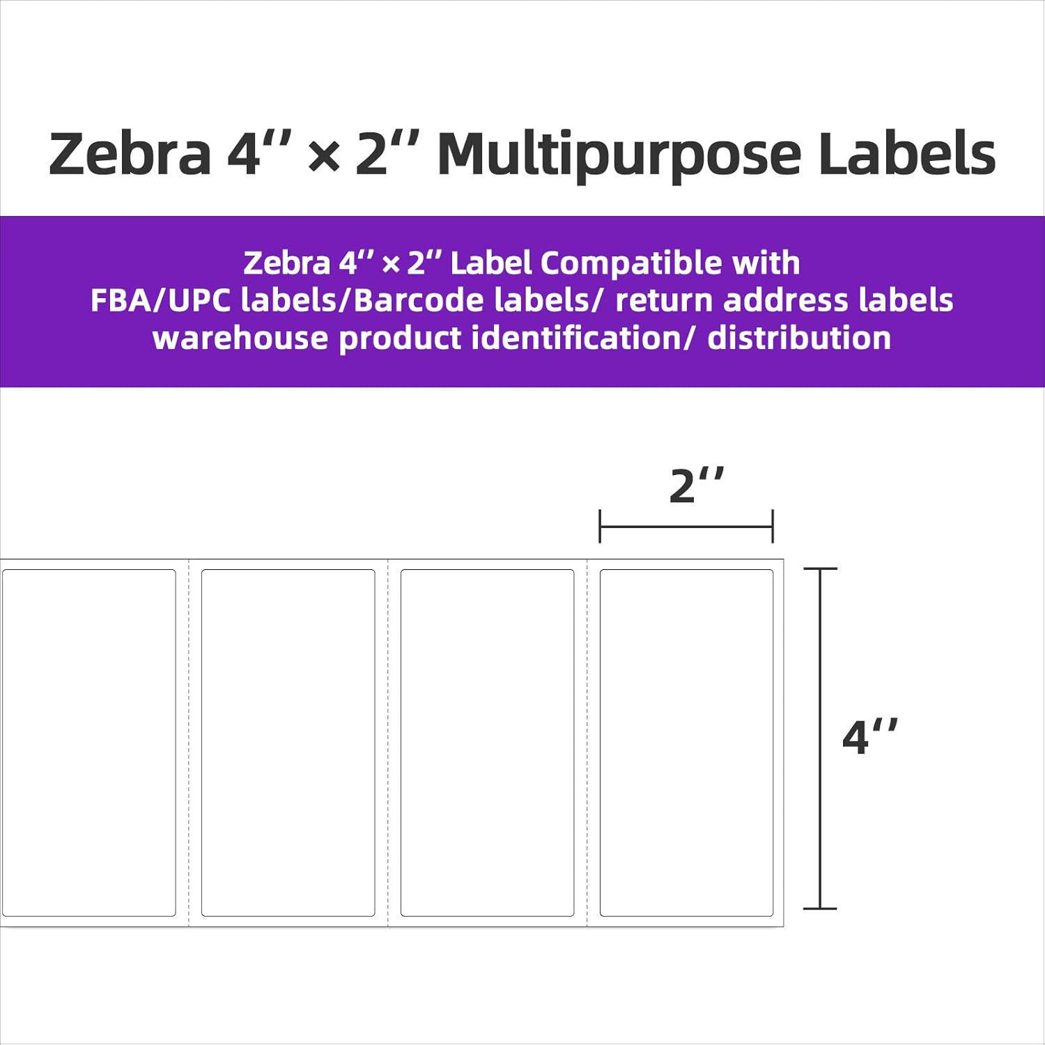12 Rolls 4″ X 2″ Direct Thermal Labels for Barcodes Postage Address Shipping Lab