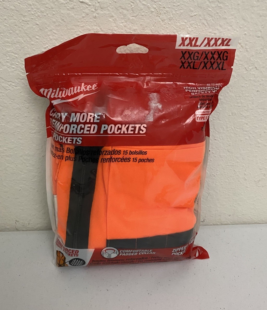 Milwaukee 48-73-5053 High Visibility Orange Performance Safety Vest – XXL/XXXL