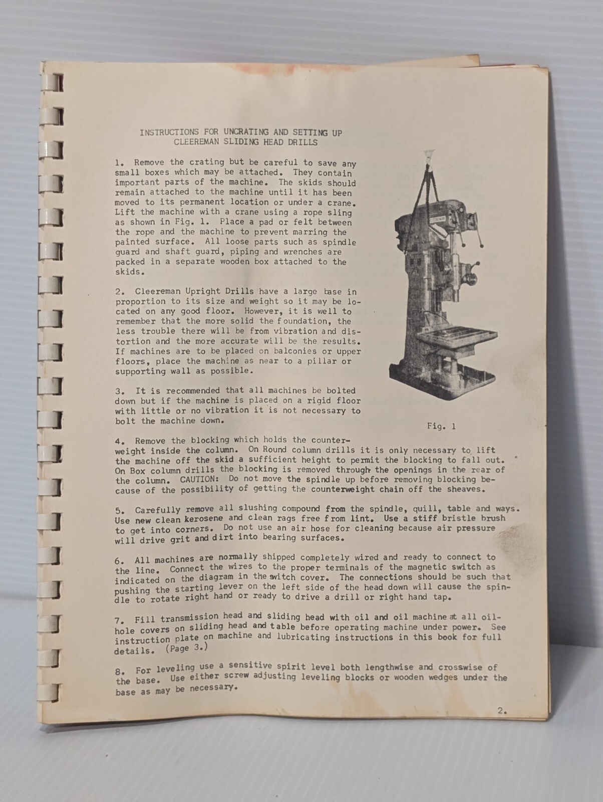 Kearney & Trecker 3524 Op & Maintenance Manual, Cleereman DC Drilling Machine