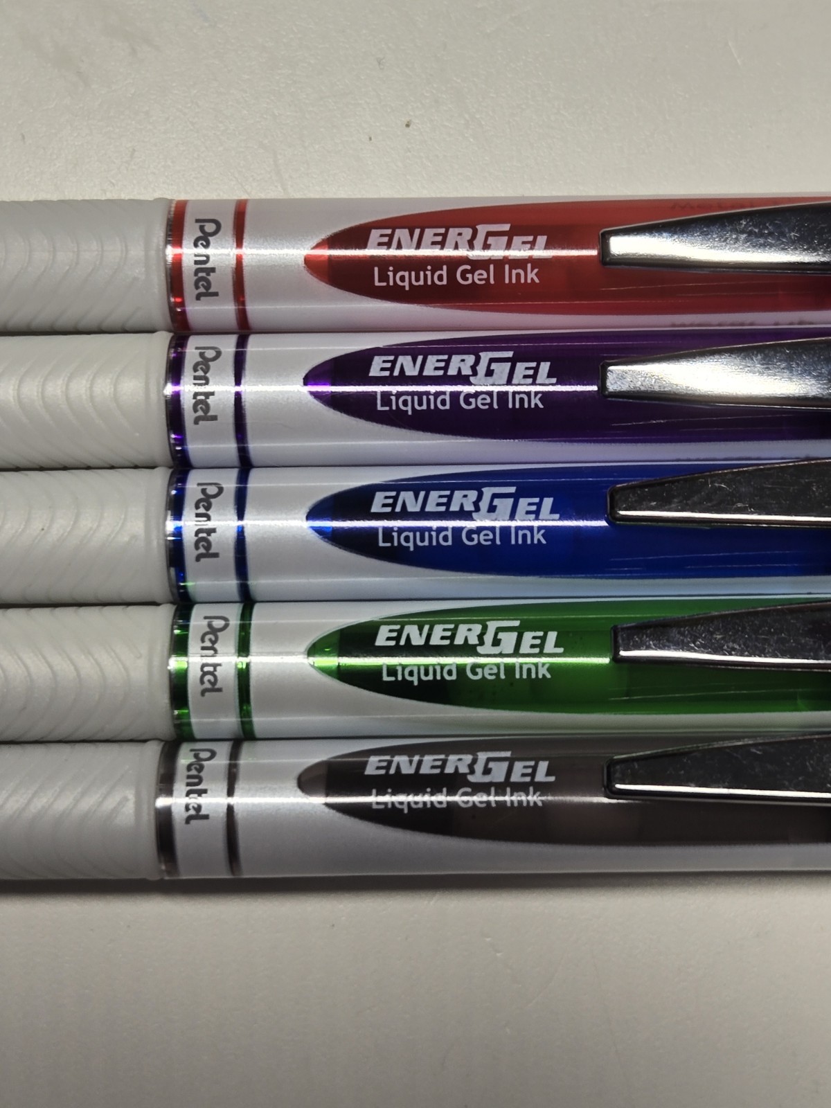 Pentel EnerGel RTX Retractable Gel Pens 0.7mm 5-Color Set New Open Pkg Japan