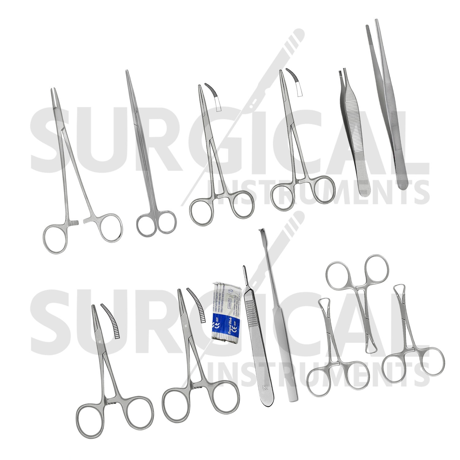 17 Pcs Feline Spay Economy Set Stainless Steel Veterinary Instruments Kit-2