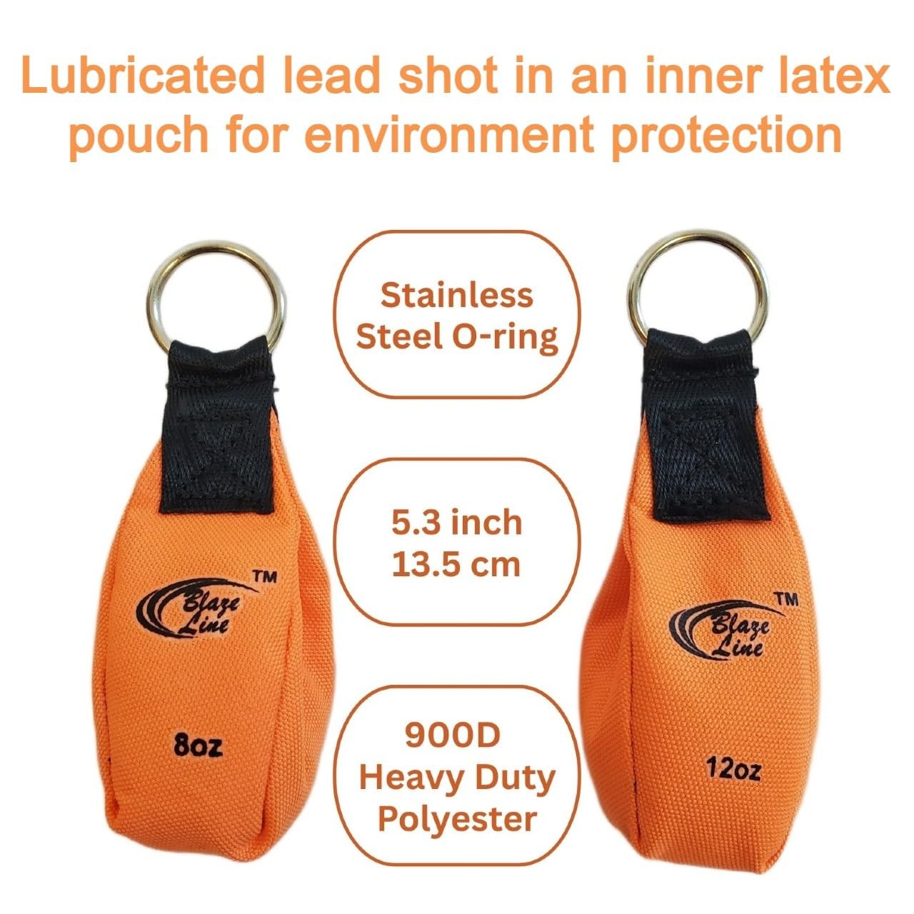 Arborist Throw Weight Pouch Bag 2-Pack Set (8 OZ and 12 OZ)- Outdoor Sports Arbo