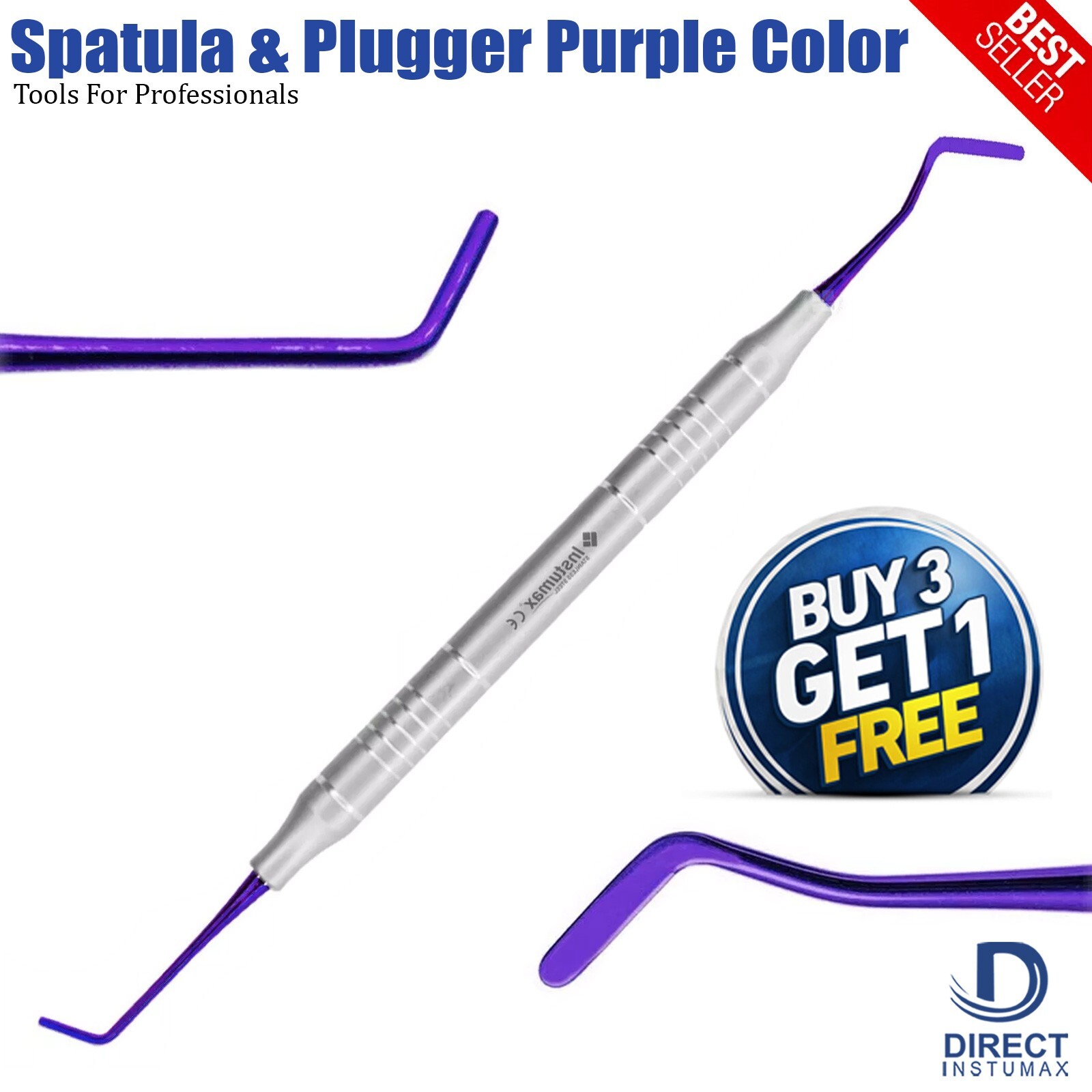 Dental Filling Tools Set Titanium Spatula & Plugger with Colorful Tips