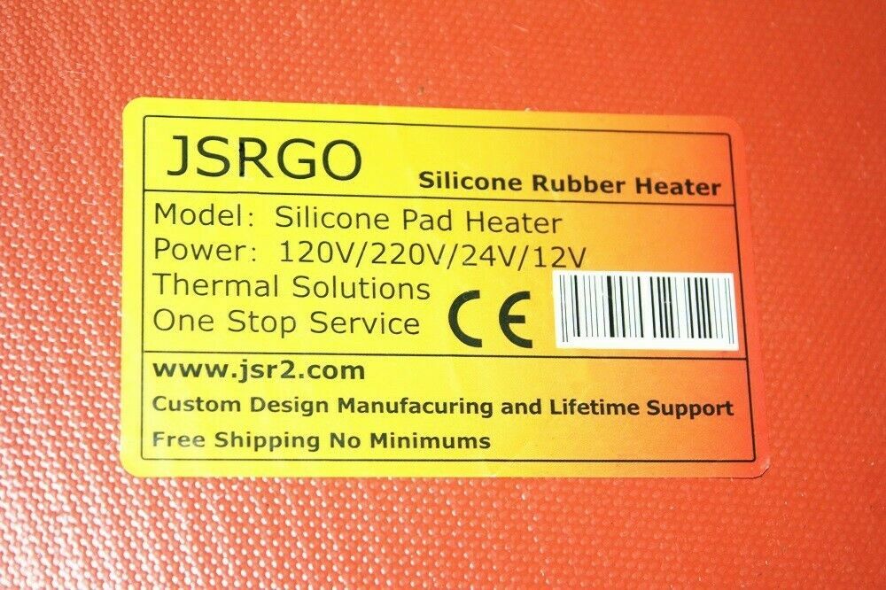 8″ X 8″ 200 X 200mm 12V 120W w/ 3M Factory Direct Sale CE JSRGO Kapton Heater