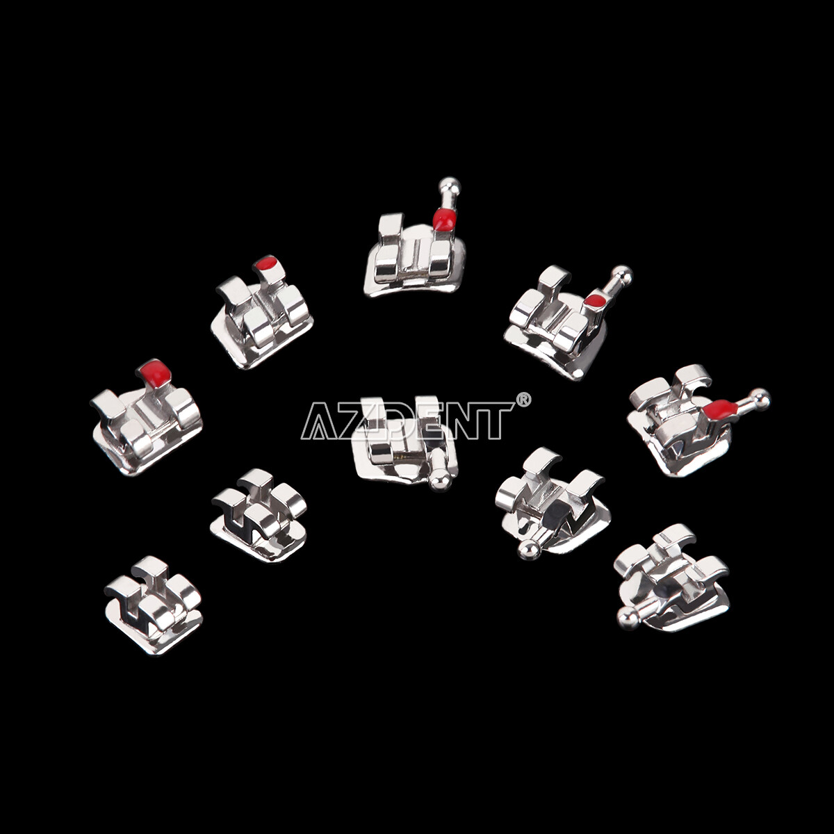 20pcs/bag Dental Ortho Brackets Standard/Mini MBT/Roth 018/022 Hook 3/345 AZDENT