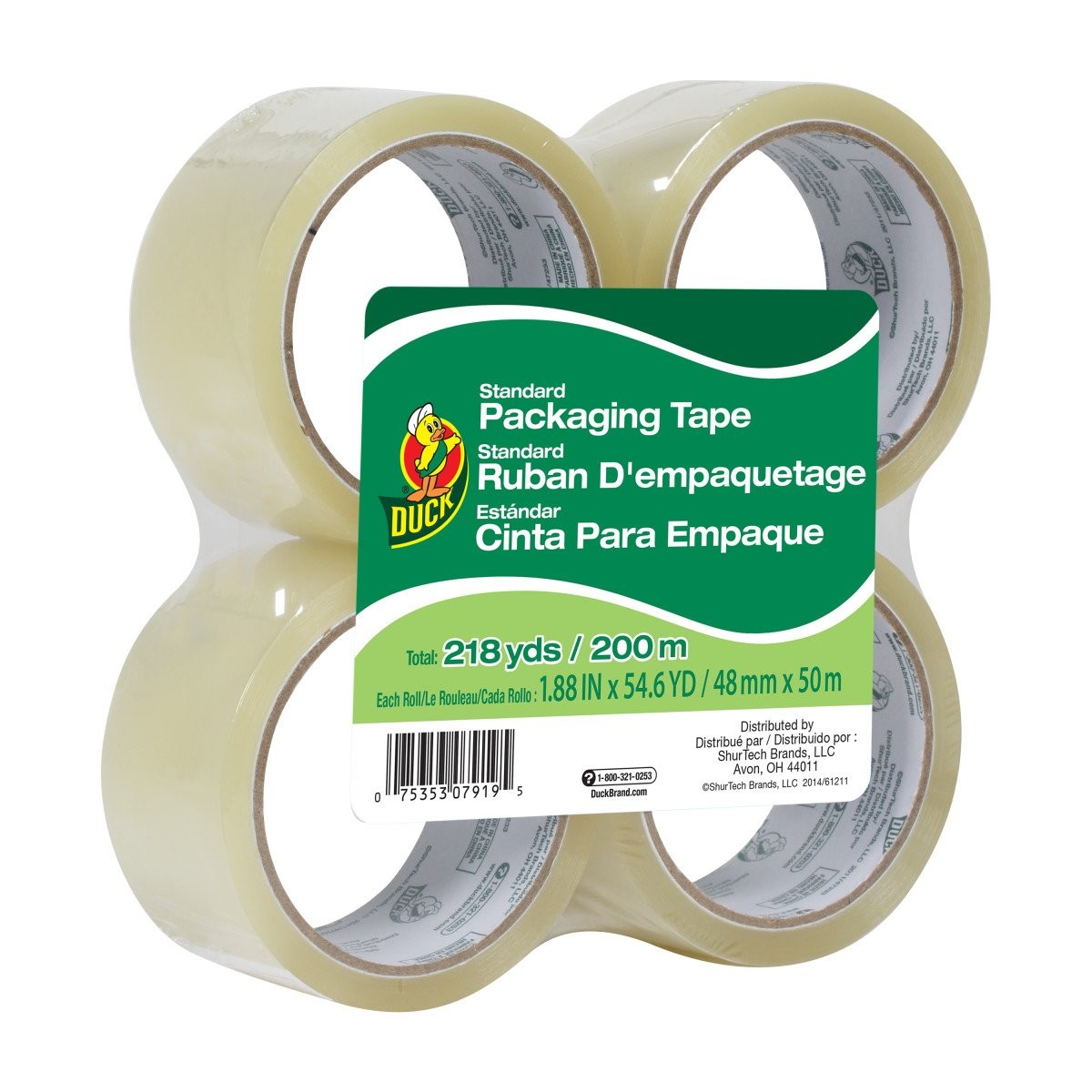 Brand Standard Packaging Tape Refills – 4 Rolls of Clear Packing Tape –