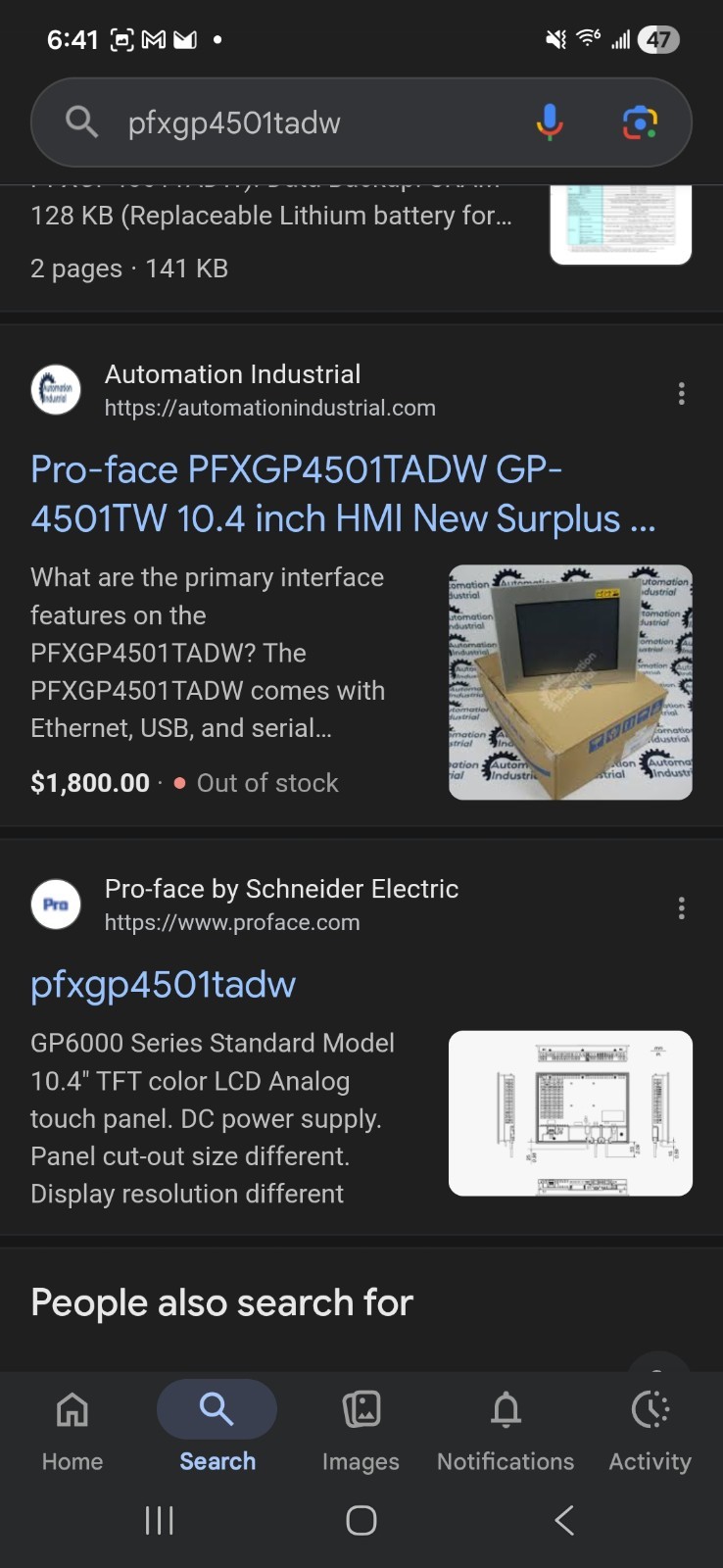 Pro-face GP-4501TW Operator Panel 10.4″ Color Display Ethernet USB Serial