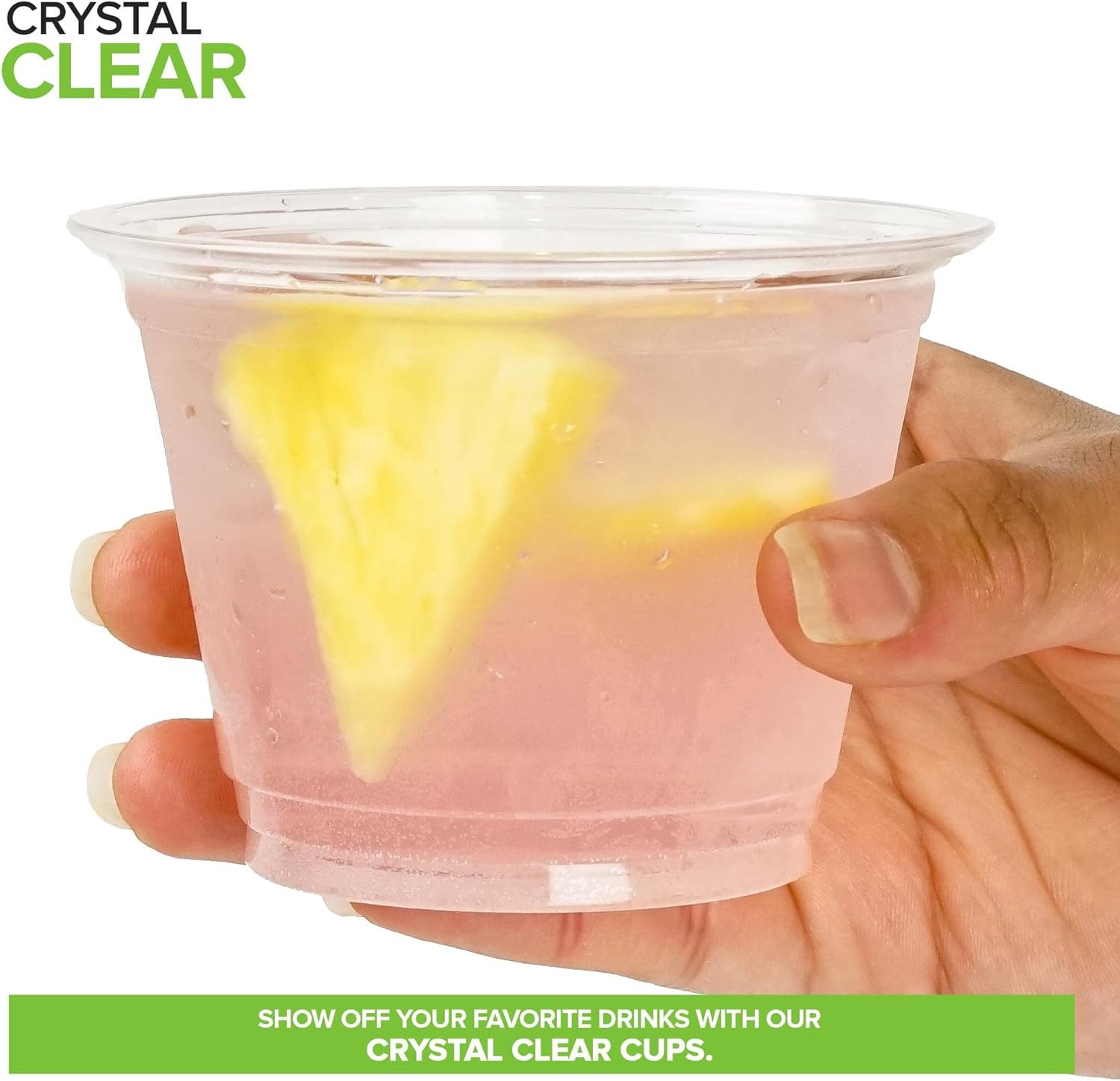 Stock Your Home 9 Oz Commercially Compostable Cold Cups (50 Pack), Eco Party Cup