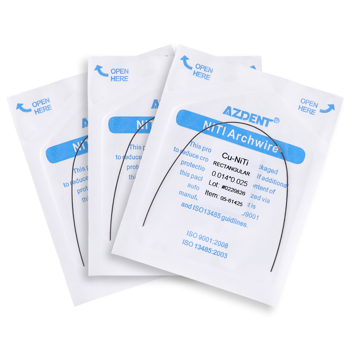 Dental Orthodontic Super Elastic Cu-NiTi Arch Wire Stops Round/Rectangular Damon